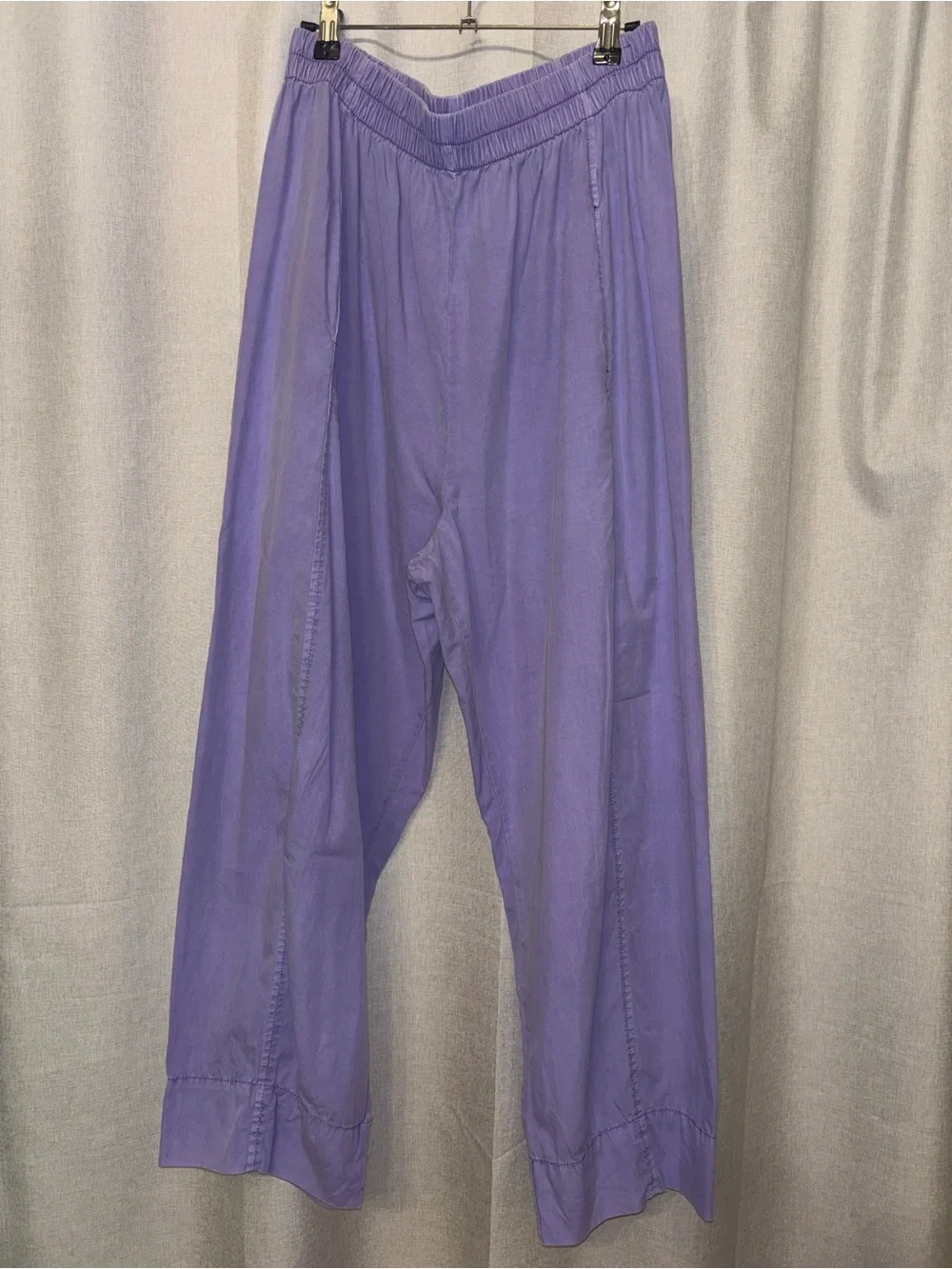 Free People Lavender Wide-Leg Pull-On Pants
